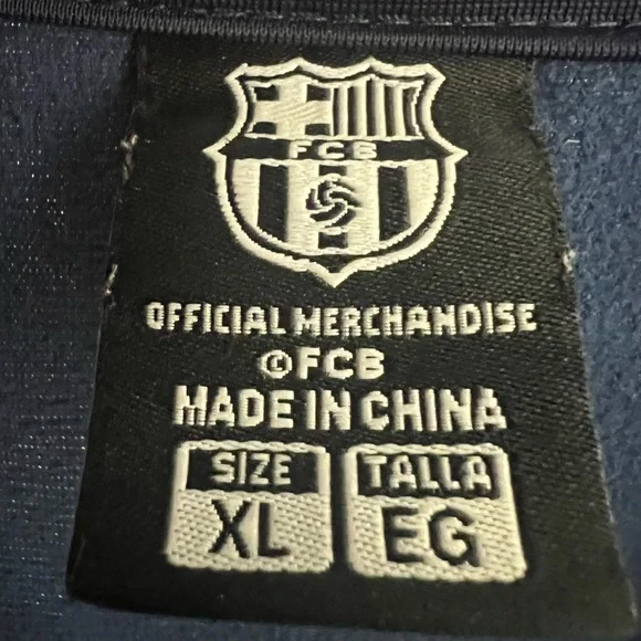 FC Barcelona Full Zip Track Navy Blue Jacket - Picture 12 of 15